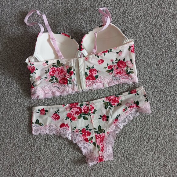 NWT Adore Me Meissa Push Up Set size 34A S pink floral - Picture 10 of 11